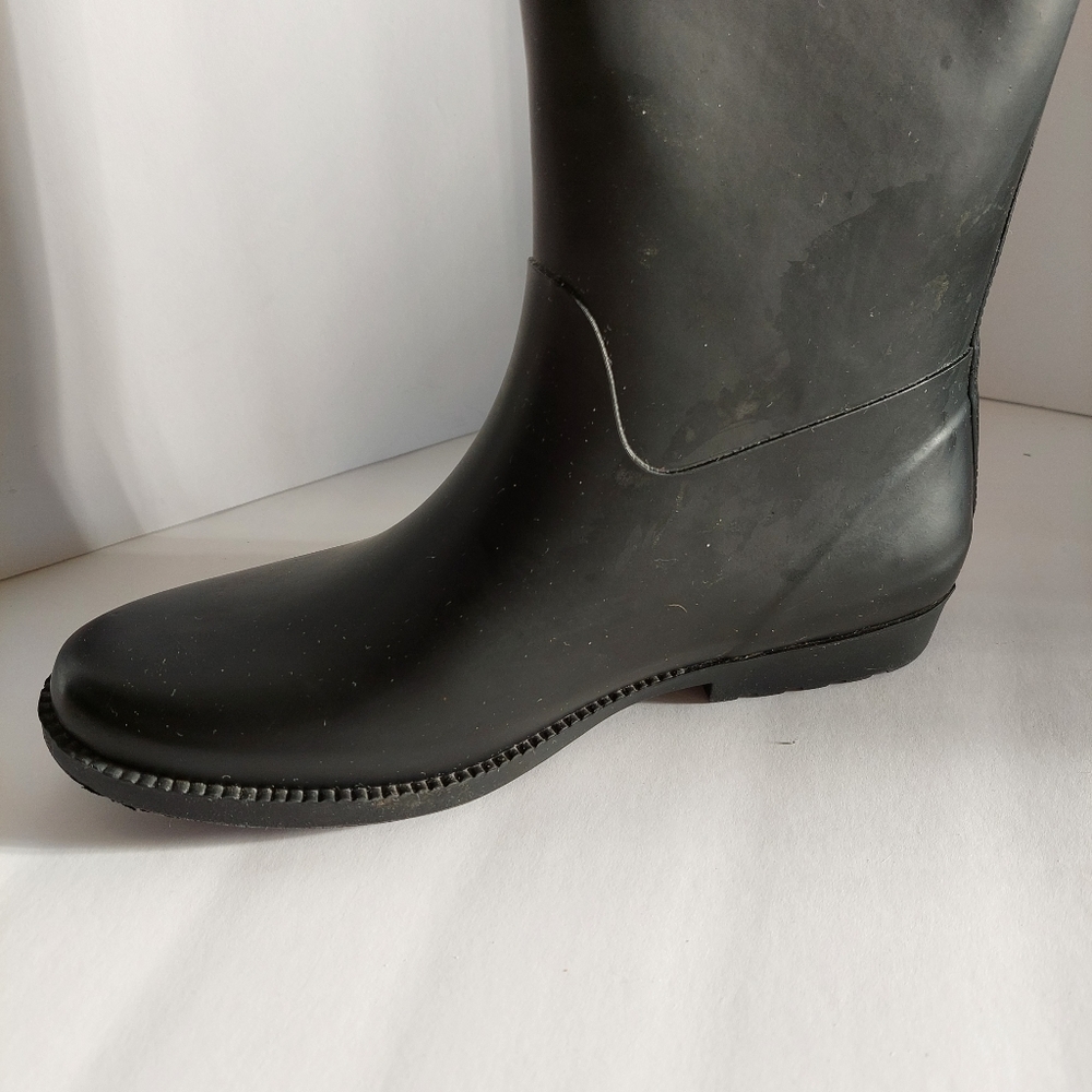 EUC Tommy Hilfiger Women's Coree Rain Boots Rubber Red Knit Fabric lined Size9 - Picture 8 of 10